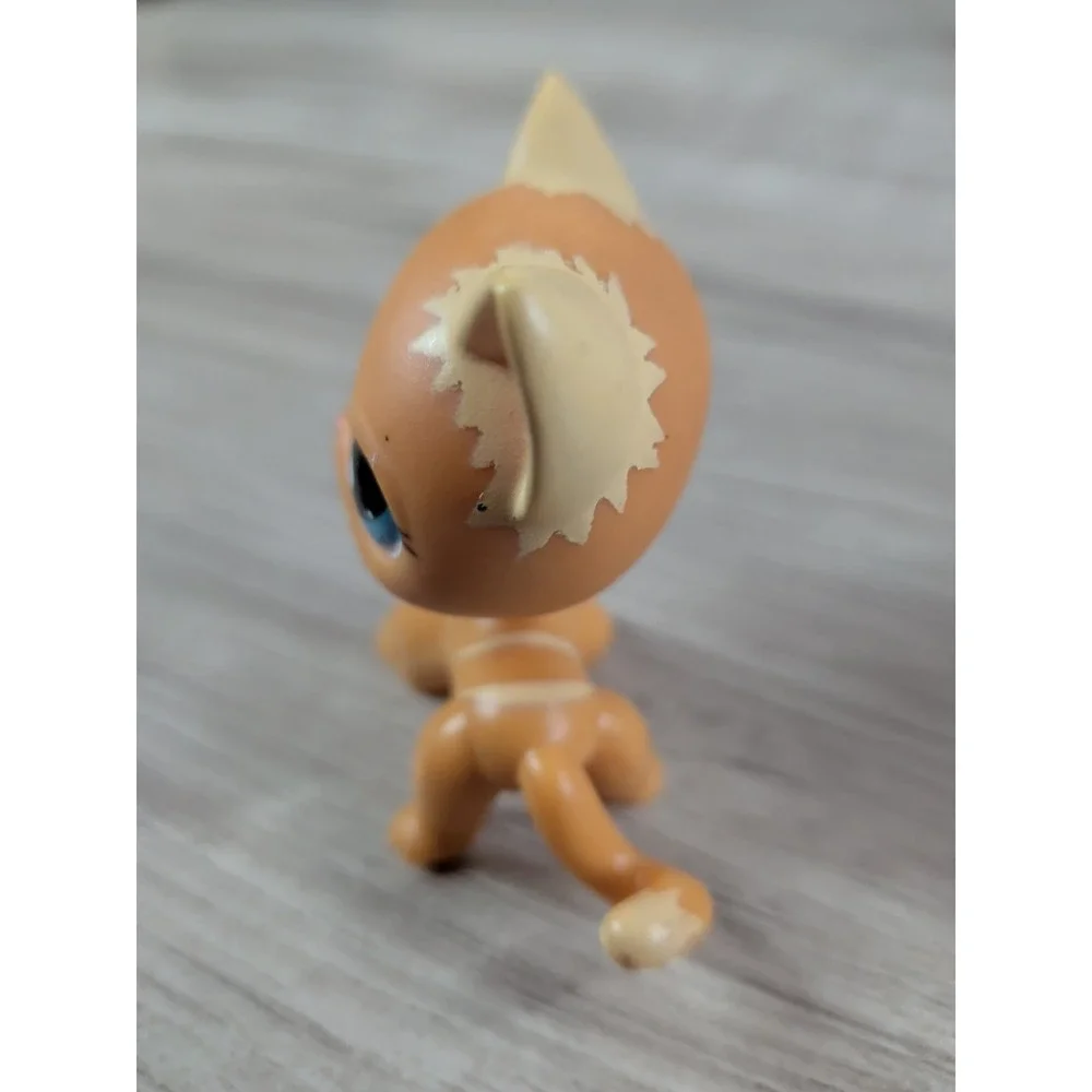 Littlest Pet Shop Orange Striped Puzzle Shorthair Cat Figure Blue Eyes 2006 RARE